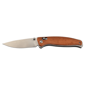 4 1/2" Wood Button Lock Folding Knife