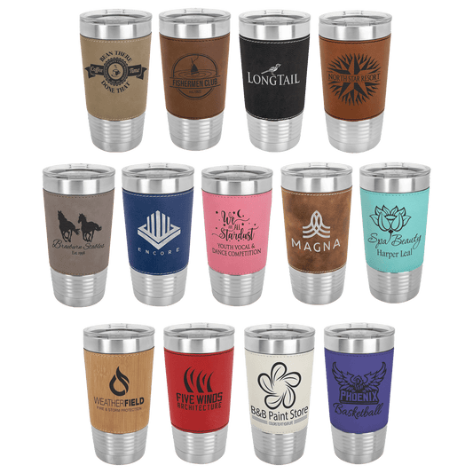 20 oz. Leatherette Tumbler with Clear Lid